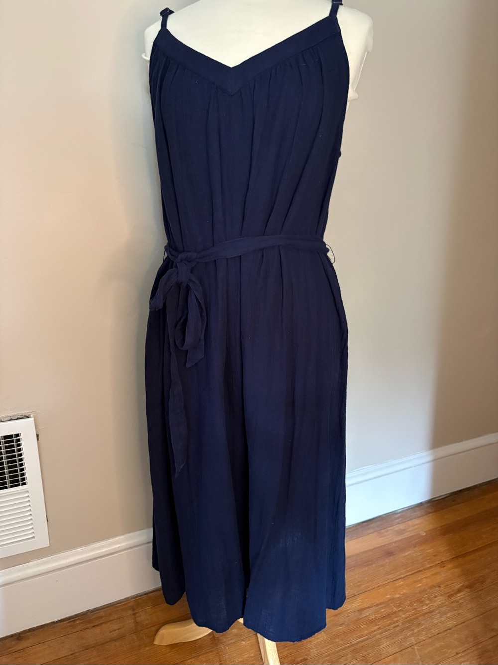 NWT Gap Women's Blue Gauze cotton summer midi Dress XL